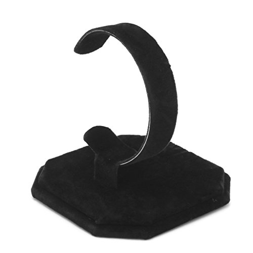 Misright Fashion Velvet C Design Jewelry Bracelet Bangle Watch Display Rack Stand Holder (Black)