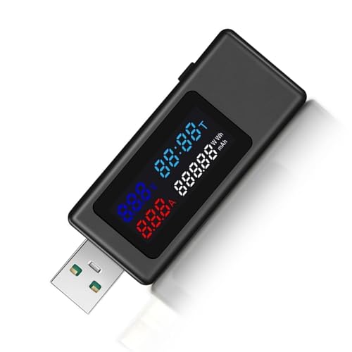 電流電圧チェッカー USB電流電圧テスター USBAワーデジタルテスターカラーディスプ電流検査範囲0-6.5A/0-6.5A 急速充電65W/120W対応でき(ブラック) ?