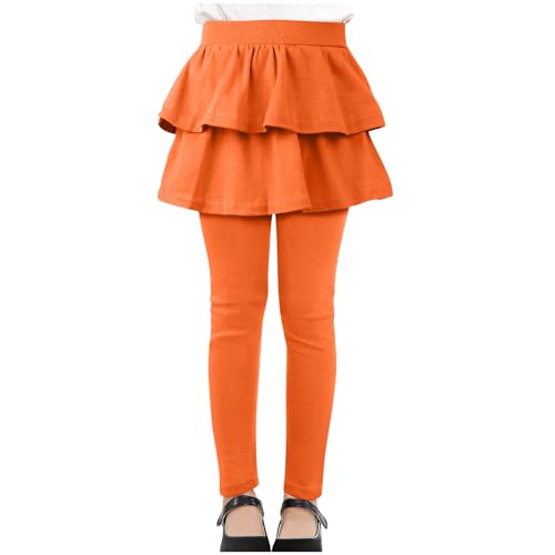 Leggins Niña Largos con Falda Cintura Alta Elástica Leggings Otoño e Invierno Ligero Transpirables Mallas Elásticos Cómoda Slim Fit Largos Pantalones Baile Escolar Polainas de Las Niñas 3-14 Años