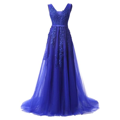 Robe de soirée haut de gamme en tulle fluide avec col en V sensuel