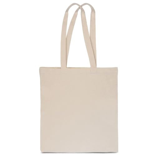 SAKETOS Sac en tissu à peindre non imprimé - pièces 38 x 42 cm - Tote Bag - 5, 10, 25 pièces - Sac en coton avec deux poignées longues - Sacs de courses - Naturel - 5 pcs