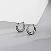 LILIE&WHITE Chunky Hoop Earrings for Women Cute Fashion Hypoallergenic earrings Minimalist Jewelry Gift Hematite #4