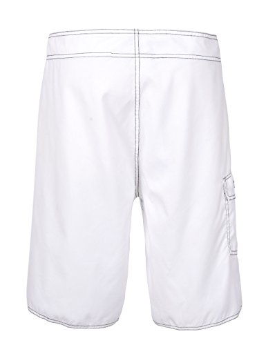 Nonwe Men's Solid Lightweight Board Shorts With Lining White 28 #TOP2