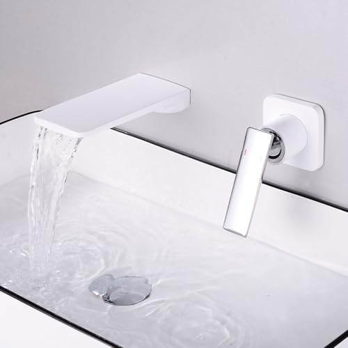 Mitigeur de lavabo mural cascade pour rénover une salle de bains moderne