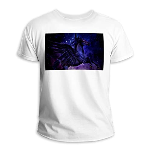 T-shirt motif constellation de cheval galaxie en 100% coton de qualité supérieure col rond M