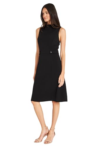 Image of Maggy London Women's Versatile Mock Neck Sleeveless A-line Dress for Women | Womens Dresses