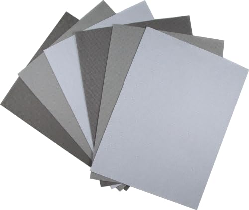 Image of KCS 4 /6 pc of 12 inch x 18 inch(30cmx45cm) 16 Count Cotton Aida Cloth Cross Stitch Fabric (6 pc,Light Grey+Medium Grey+Dark Grey)