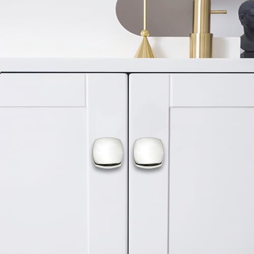 ZAUYX 10 Pack 1-1/4 inch Polished Nickel Knobs Cabinet Pulls Modern Design Square Bifold Closet Door Knobs,Kitchen Hardware Cabinet Kitchen Knobs by ZAUYX - Image 3