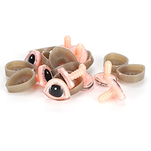 10 Set Sicherheitsaugen Puppenaugen Kunststoff Stereoskopische Wimpern Augapfel für Plüsch Gehäkelter Teddybär Handwerk Tierherstellung Zubehör(17X20MM)