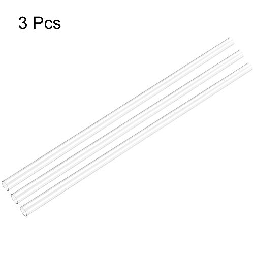 Image of uxcell 3pcs Clear Rigid Tubing 18mm(11 /16'') ID x 20mm(3 /4'') OD x 2Ft Length Round Plastic Polycarbonate Tube