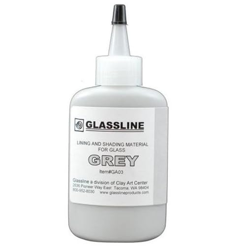 Glassline Fusible Grey Bottle Pen – 2oz Squeeze Bottle for Glass Art, 90 & 96 COE Compatible, Lead-Free & Food Safe