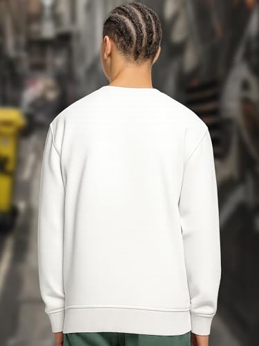 Image of Amazon Brand - Anarva Men's Cotton Sweatshirt | Regular Fit Winter Pullover for Men | Casual Crew Neck Full Sleeve Sweatshirt for Everyday & Outdoor Wear