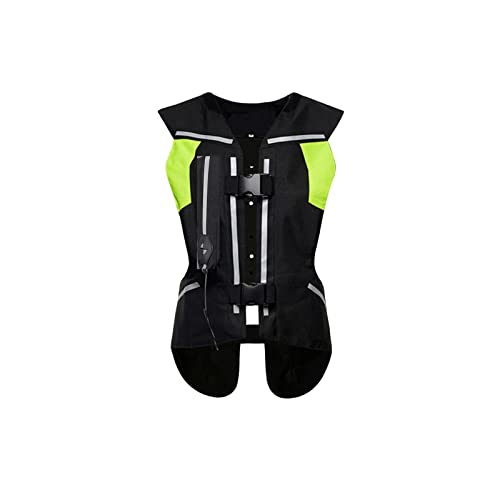 Chaleco De Airbag De Motocicleta Durante Toda La Temporada Con Vértebras De Cuello Y Cola Adecuado for Hombres Adultos (Color : Black, Size : Large)