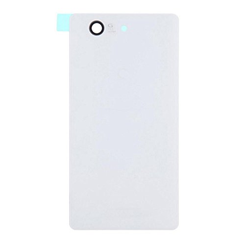 LUVSS New Back Glass Replacement for Sony Xperia Z3 Compact (Z3 Mini) D5803 D5833 Rear Cover Glass Panel Case Housing with Adhesive Preinstalled Repair Part (White)
