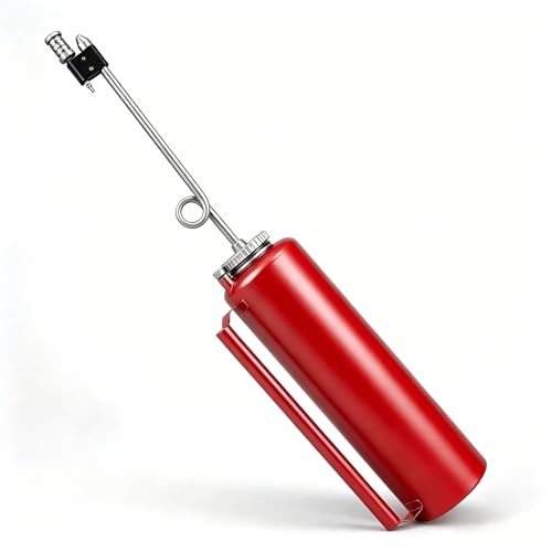 Upgraded Double Bottom Drip Torch with fuel trap cast iron wide-mouth opening check valve and oil-proof gaskets Perfect for Wildland Fire and Forestry Burning 5L (1.3 Gallon) red