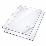 Pack 2 ud Placas de Policarbonato Compacto Transparente 4 mm A4 – 297x210 mm Lamina Rigida Alta Resistencia a Impactos, con Film Protector Doble Cara (4mm - A4)