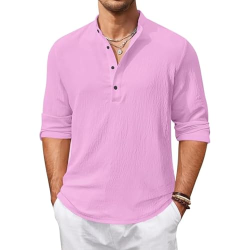 Image of Bellstone Men's Cotton Blend Solid Regular Fit Full Sleeve Short Kurta | Men's Trendy Short Kurta | Ethnic Stylish Casual Lightweight Summer Kurta for Daily and Occasion Use