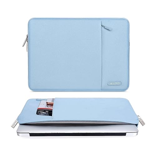MOSISO Laptop Case 15 inch, 15 inch Laptop Sleeve Compatible with MacBook Air 15 M4 A3241 M3 A3114 M2 A2941 2025 2024 2023,Dell XPS 15,Polyester Vertical Computer Sleeve Bag with Pocket, Air Blue