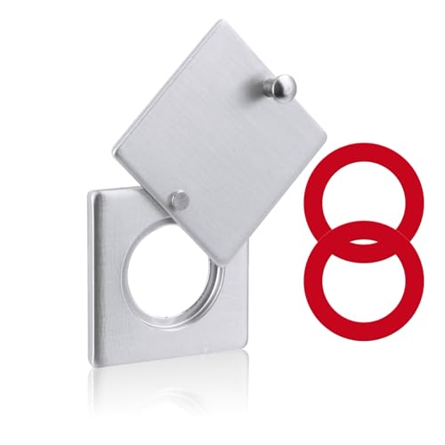 Peephole Security Cap Set, Home Door Viewer Cover with Self-Adhesive Install Kit for Enhanced Privacy (Bright Chromium)