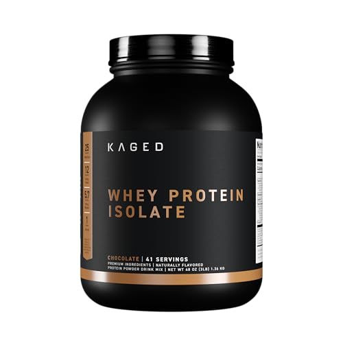Kaged Whey Protein Isolate Powder | Chocolate | 100% Pure Low Lactose Whey | Post Workout Recovery Drink | Supports Muscle Building | Supplements for Men & Women | 41 Servings