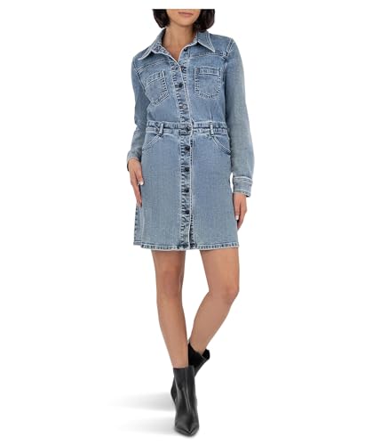 KUT from the Kloth Women's Arlington-Button Front Dress W/A-line Skirt & Waistband