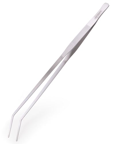 VORESTIC Curved Aquarium Tweezers 23.6 Inch Stainless Steel Long Tongs for Fish Feeding Reptile Feeding Tongs Fish Tank Tool Terrarium Tweezers Aquarium Feeder and Aquascaping Tool
