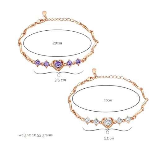 Image of Nilu's Collection Rose Gold And Silver Plated Heart Shape Jewellery Set For Women