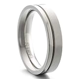 Heideman Ring Damen und Herren Paari aus Edelstahl silber farben matt Damenring für Frauen und Männer als Partnerringe mit Kerbe strichmatt Gr.63 hr7006-4-63