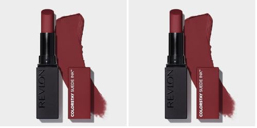 Image of REVLON ColorStay Suede INK Lipstick, Waterproof, Longwear, Transfer proof, Antioxidant-rich Vitamin E, With Vegan Formula made without parabens, In The Zone - 019 (Pack of 2)
