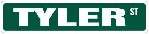 Tyler - Letrero de calle para niños, para interiores y exteriores, 18 pulgadas de ancho