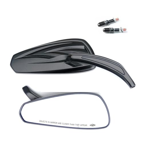 Espejo retrovisor de aluminio negro para manillar Sportster 2