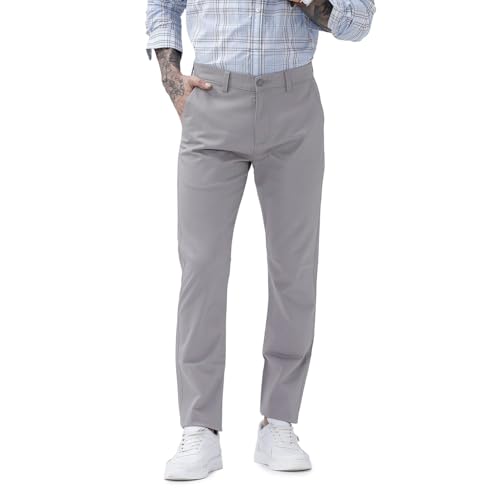 Image of BASICS Premium Cotton Stretch Formal Trousers for Men | Office Pants