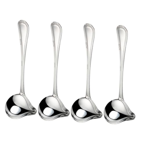 Holibanna 4piezas Cuchara Para Salsa De Acero Inoxidable Cucharón Para Salsa Con Mango Cuchara Para Con Control Preciso Para Cocinar y Servir