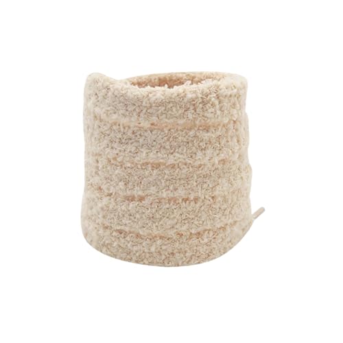 1組 2層 幅15mm フラット 中空カラー ソフト ふわふわ 靴紐 レディース ボードシューズ キャンバス靴紐(7 Beige,100cm)