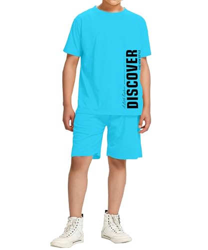 Image of KYDA KIDS Boys 100% Pure Combed Cotton Co-ord Clothing Set Premium Printed T-Shirt & Shorts | Relaxed Fit Summer Outfit for Kids
