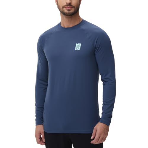 ADOREISM Long Sleeve Rash Guard for Men UPF 50+ Sun Protection Quick-Dry Swim Shirts for Men3