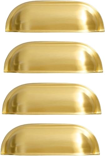 Manija de armario, paquete 4 manijas puerta antiguas cobre completo, estilo concha