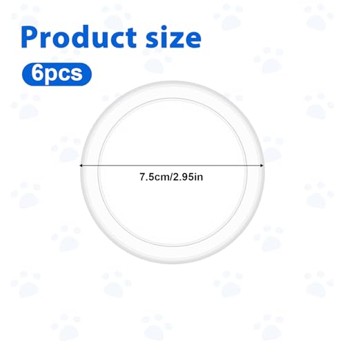 6 Stück Dosendeckel,Deckel für Dosen,Waschbar Dosendeckels Deckel für Katzen & Hundefutter Dosen Transparent Dosendeckels Wiederverwendbar Konservendosen Decke zum Katzenfutter Tierfutterdosen-75mm