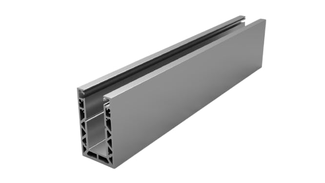 Profil aluminium pour garde-corps verre pose à la française en pack de 2 m anodisé
