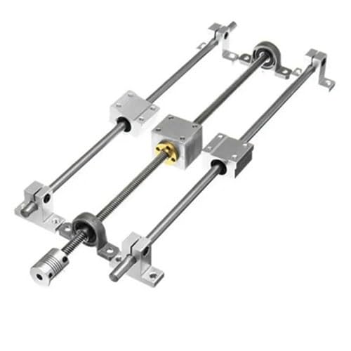 Zestaw 13 szt. śrub pociągowych T8 150 mm-600 mm DIY, łożysko prowadzące osi optycznej, wspornik wału prowadnicy liniowej, zestaw śrub trapezowych(8-150mm)
