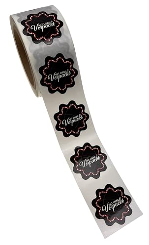 Autocollants cadeaux noirs ALKANE fleur pour emballer avec amour