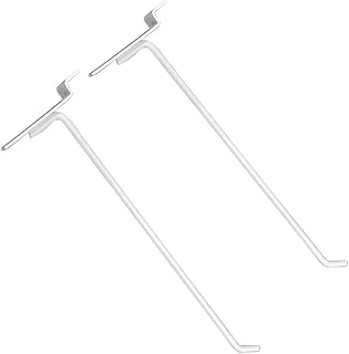 Prolinemax 2 Pcs 12' Gloss White Slatwall Hook Hooks Retail Display Wire Metal Hanger