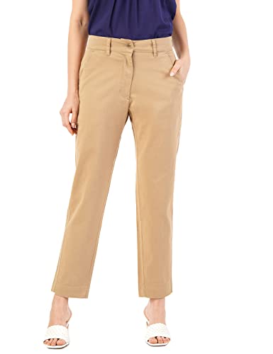 Image of FYLTR Womens Regular Stretch Cotton, Comfortable, Soft Khaki Trousers