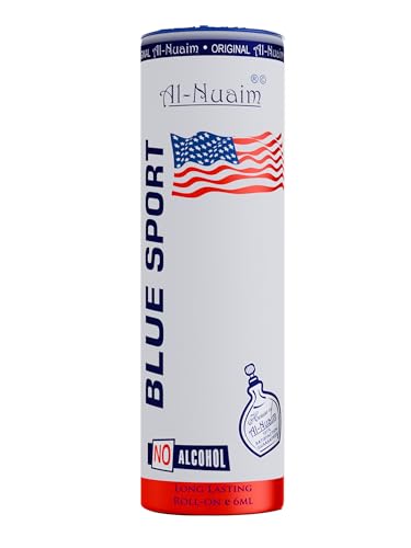 Image of Al-Nuaim Blue Sport Alcohol Free Attar Roll On Luxury Scent with Long Lasting Fragrance For Men & Women |6ml