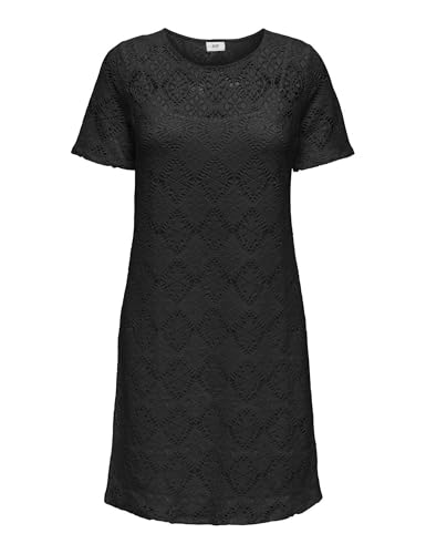 JdY Damen Jdyeva S/S O-Neck Dress JRS Dia, Schwarz, L EU