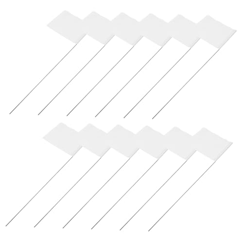 YARNOW Pvc Flags 15in Stainless Steel Stakes Landscape Yard Markers Industrial Utility Surveying Flags
