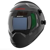 GEOSTAR Automatik Schweißhelm 180°Sichtfeld, Echte Farbe Schweißmaske Solarbetriebene, Abdunkelung DIN 4 bis DIN 16, Optische Klasse 1/1/1/1, für TIG MIG ARC