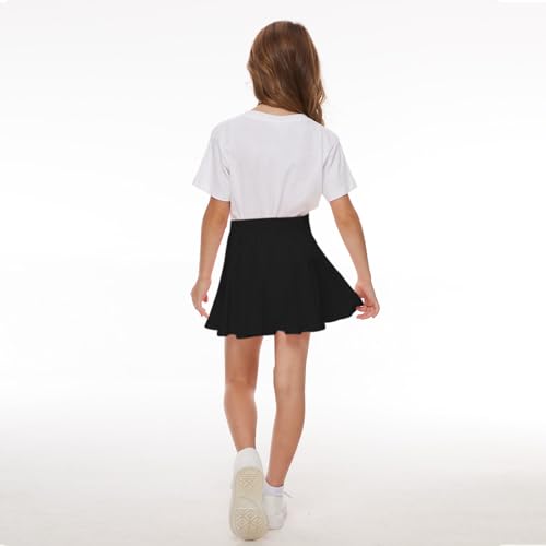 Neutocd Toddler Baby Girls Skirts Skorts Elastic Girl Pleated Skirts Kid Casual Stretch Waist Skater Skort Built in Shorts3