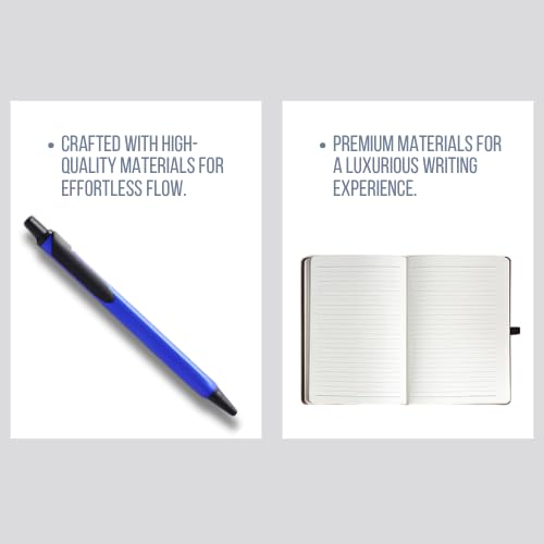 Image of 2 in 1 Personalized Office Gift Set of Pen and Notebook Diary with Your Name Engraved, A gift for all Corporate and Personal Occasions (Blue)