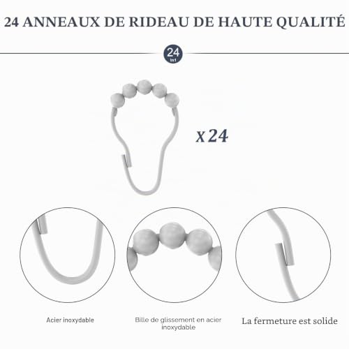 Barre de douche angle extensible blanche en L, tringle de douche robuste sans flexion - 7